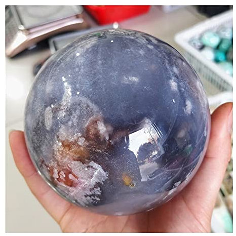 BYCIFRLG Bola de ágata de Flor de Cerezo Violeta Natural, colección de Cristal, Muebles de Esfera, decoración Feng Shui, diseño de habitación Vintage (Size : 1.2-1.4kg)