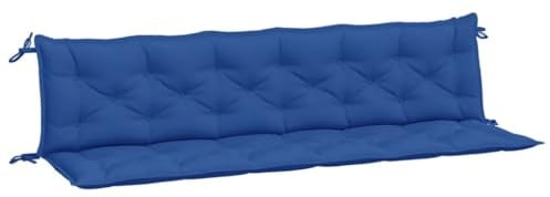 vidaXL Lot de 2 Coussins de Banc de Jardin, Revêtement de Banc avec Jeux de Cordes, Coussin d'Extérieur Imperméable, Bleu 200x50x7 cm Tissu Oxford