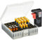 Relaxdays Batteriebox mit Tester, für 60 AA & AAA Batterien, HBT: 5,5 x 15 x 15,5 cm, Batteriekiste, transparent/schwarz