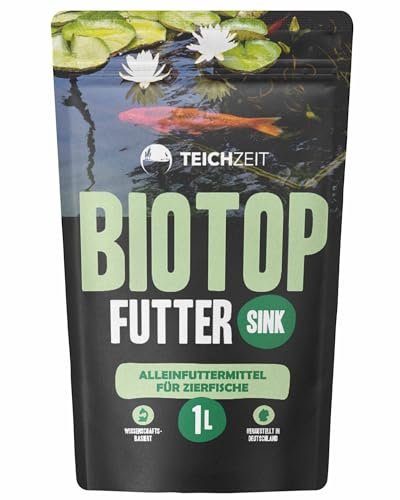 Teichzeit Biotop Futter Sink | Fischfutter für Teichfische | sinkendes Teichfutter | Futter für Gartenteich Fische | 1000 ml