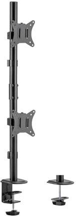 AISENS - DT32TSR-229 - Soporte de Mesa Eco Giratorio e Inclinable para 2 Monitor/TV 9Kg de 17-32, Negro