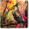 Bunte Vogel-Leinwandkunst, Tier-Graffiti-Poster, abstrakte Vogelmalerei, Waldtier-Poster, Tukan-Kunstdruck, Vintage-Vogel, Wandkunst, Tukan-Bilder, Graffiti-Vogel, Wandkunst, 40,6 x 40,6 cm, ohne