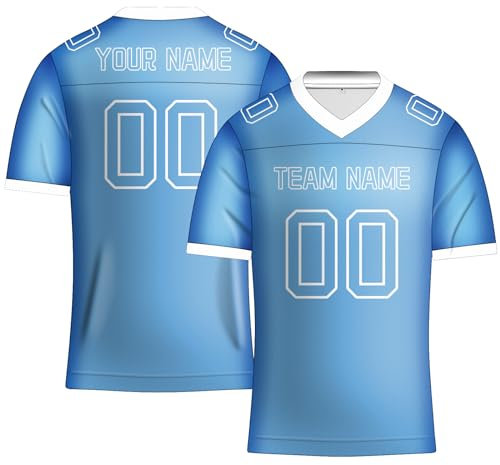 Fußballtrikot England Rugby-Poloshirt – England Rugby-Shirt für Männer und Frauen – Trikots Uniform V-Ausschnitt Kurzarm – benutzerdefinierte Teamnamennummer Logo T-Shirt S-5XL, Blau-Herren, L