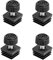 Supertool Lot de 4 pieds de nivellement réglables - 25 x 25 mm - Tubes carrés - Embouts de pieds de chaise avec filetage de réglage pour pieds de meubles - Noir
