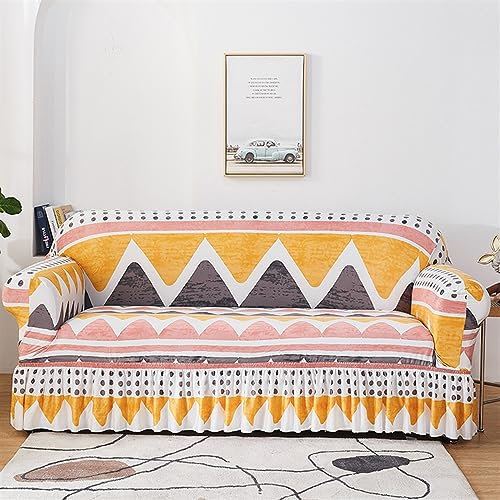 Boho bedruckter Sofabezug für 1/2/3/4-Sitzer-Möbel, Stretch-Schonbezug für Sessel, Liege und Eckcouch, Universal-Schutzhülle (90 x 140 cm)