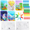 Malbücher für Kinder,10 Mini Malbücher Kinder+10 Wachsmalstifte Stapelbar (8 Farben in 1) DIY Kunst Malen Büchlein Malbuch Buntstifte Kinder ab 3 4 5 6 Kleine Geschenke Mitgebsel Kindergeburtstag