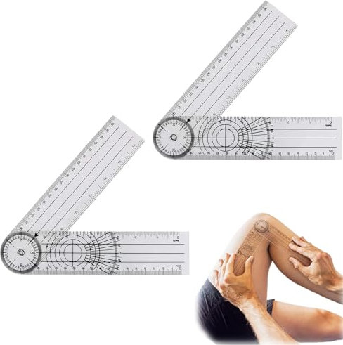 2 Stück Goniometer,Goniometer,Goniometer Physiotherapie,Winkelmesser Physiotherapie,360° Winkel Transparenter Gelenkmesser,Geeignet Für Ärzte, Designer, Tischler, Architekten, Lehrer, Ingenieure
