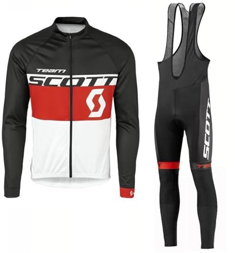 VeloZenith Abbigliamento Ciclismo Uomo Invernale Maglia Bicicletta Termico Vello Giacca e Pantaloni Salopette Con 3D Gel Traspirante Sportivo(XL)