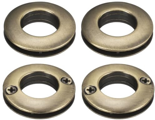 sourcing map 4 Pcs Zinc Alloy Screw Rings Eyelet Grommets, 1/2(13.8 mm) Metal Screw-in Rings Grommet for Curtain Bag Loop Handle Connector Purse Accessories (Brushed Brass)