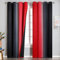 VEHEDE Farbverlauf Ombre Gardinen Wohnzimmer mit Ösen Thermovorhang Kälteschutz, Schallschutz Verdunkelung Blickdicht Vorhänge, Verdunklungsvorhänge, H 214 x B 132 cm, Rot und Schwarz, 2er Set