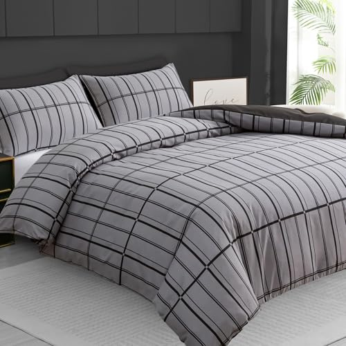 Pamposh Super King Duvet Set - Premium Brushed Microfiber Super King Duvet Cover - Ultrasoft Reversible Super King Size Duvet Cover Sets - Easy Care Lightweight Bedding Set 3Pcs with Zipper Closure