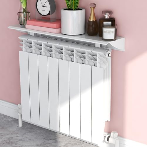 Cache-radiateur en aluminium blanc avec support de 5 cm de hauteur au-dessus du radiateur pour un ajustement facile et élégant (70 cm x 14,5 cm)