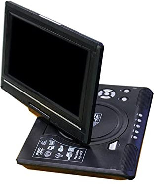 JOJIDE Tragbarer DVD-Player, 9.8 Tragbarer DVD-Player HD-Videoplayer AV-Eingangsausgang Auto-Mini-TV-Wiedergabegerät,für Zuhause,Auto(EU Plug)