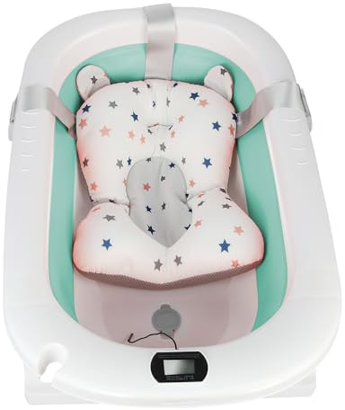 Homewell Babybadewanne 63/72/80/85 cm - Faltbare Babybadewanne, sicheres und bequemes Bad für Neugeborene (B Grün, 80 x 50 x 23 cm)