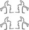 SG Store 4 Stück Autolack-Kratzer-Erinnerungsaufkleber „La Linea“ Angry Man Kratzaufkleber 8,4 X 8,1 cm Zum Aufkleben Neben Einem Lackkratzer Schwarz