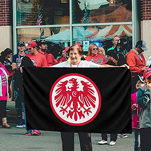 Garten Flaggen Eintracht Frankfurt Logo Langlebig Feiertage Flags Dekoration Balkonflagge Lebendige Farbe Personalisierte Gartenflagge Für Party Extérieur Parade 90X152CM