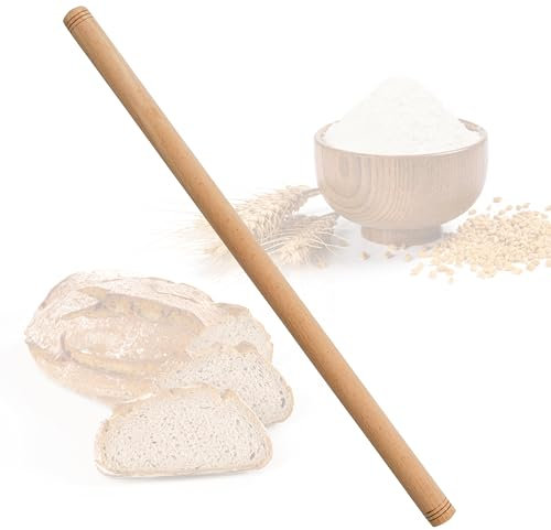 Türkisches Nudelholz - Traditionelle Teigroller aus Buchenholz Handgemachte Teigrolle aus Holz Oklava (50x1.5cm)