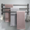 Porte-serviettes autocollant de 60 cm, porte-serviettes mural, porte-serviettes de salle de bain, porte-serviettes à trois tiges, porte-serviettes pour salle de bain, cuisine - Gris