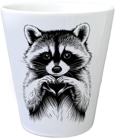 Waschbär zeigt Herz Blumentopf für Tierliebhaber niedlicher Pflanzentopf für Tierfreunde