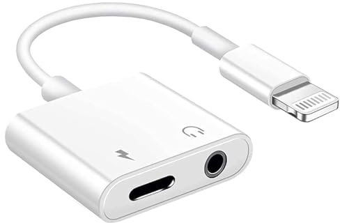 UmiMirari 2 in 1 Adattatore jack per cuffie a 3,5 mm Cavo Dongle Convertitore Audio AUX Adattatore Auricolare Compatibile con iPhone 14/13/12/11/XS/XR/X/8/7, supporta tutti i dispositivi iOS