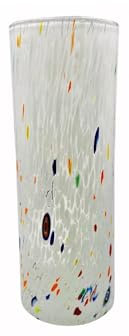 MurArt Vase de Murano ALT. 24 CM Collection Tower en verre soufflé à la main en fabrication artisanale Made in Italy (blanc, vase)