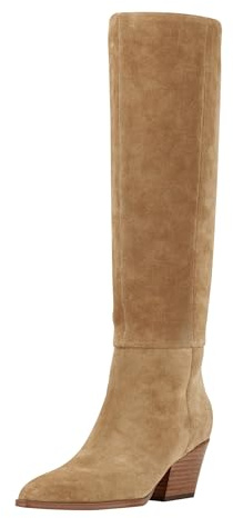 Marc Fisher LTD Women's Tarrie Knee High Boot, Medium Natural Suede 101, 8 UK
