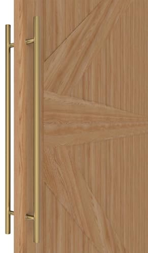 LVYIHAN Manijas Redondas Doradas para Puerta de Granero 30/60/90/120/150 cm, Tirador de Empuje y Tiro de Doble Cara, Tirador Largo para Puertas Francesas Puertas Exteriores Puertas de Ducha