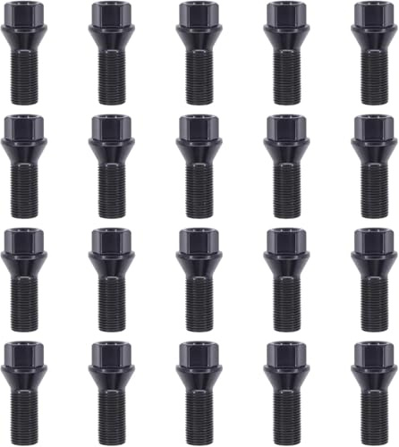 20 Pcs Wheel Bolts M14x1.25 for BMW 1 Series 2 Series 3 Series | 4 Series 5 Series 6 Series X1 X3 I3 I8 Wheel Lug Bolt Nuts Tapered Seat 60°HEX 17mm 36136781151