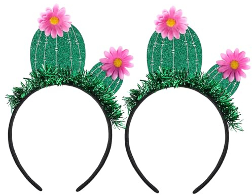 Cabilock 2 Stück Kaktus Haarreif mit Quaste Grün Party Haarschmuck für Mädchen Auffälliges Accessoire für Feiern und Hochzeiten