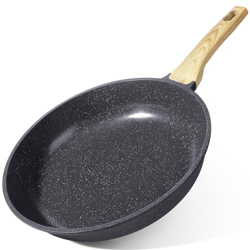 GiPP Granit Beschichtung Antihaft Bratpfanne,Omelettpfannen Induktion | Gesunde Pfanne,Kühlbleibender Griff,Spülmaschinenfest,Für alle Herdarten,PFAS und PFOA-frei(Grau ohne Deckel,26cm)