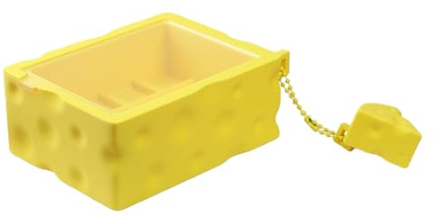AMISENK Creative Cheese Design Keycap Storage Box Durability Keycaps Holder Case for Organized Keyboards Accessories Travel Friendly Keycap Case with Compartments