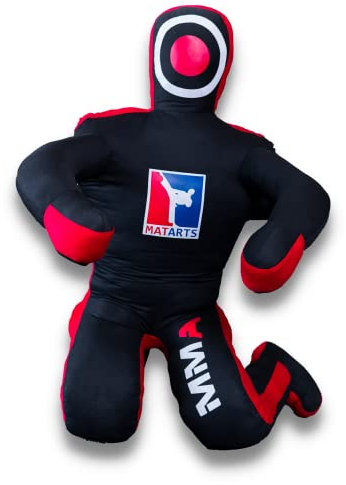 QMUK MMA Grappling Brazilian Jiu Jitsu Wrestling Mixed Martial Arts Judo Training Kickboxen Dummy (Canvas - Black/Red, 177.8 cm-1.8 m)