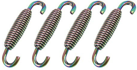X AUTOHAUX 4Stk.59mm Motorrad Auspuff Federn Edelstahl Schalldämpfer Auspuffrohr Feder Haken Auspuff-Federspanner für Motorrad Roller ATV Bunt