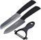 Wolf War Keramikmesser Set mit Schutzhülle, Küchenmesser Set mit 1 gezahnt Brot Knife, 1 Kochmesser und 1 Sparschäler, Kochmesser Sets für Fleisch, Obst, Brot, Gemüse