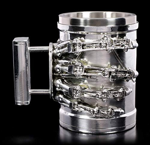 Terminator 2 Fantasy Bier-Krug - Cyberdyne | Bier-Humpen, Deko-Artikel, mit Edelstahl-Einsatz, H 13,5 cm
