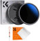 K&F Concept K-Serie 62mm ND Filter Variabler Graufilter ND2-400 (1-9 Blendenstufen) mit Objektivdeckel