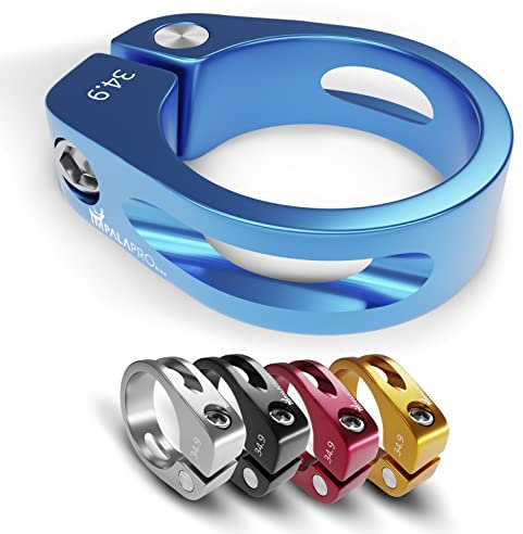 IMPALAPRO Fahrrad Sattelklemme - Sattelklemme 34,9/31.8 - Aluminium Legierung Sattelkloben - Fahrradsattel Halterung - Fahrradsattel Befestigung - Saddle clamp (Blau, 31,8mm)