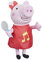 Peppa Pig Grunz-mit -Mir-Peppa - Muñeco de Peluche Cantando con Vestido Rojo y Lazo, Canta 3 Canciones, a Partir de 3 años