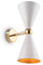 Vesper Moderner Wandleuchter Vesper, 2-flammig aus Metall in Weiß und Gold, im Art Deco Stil, für stilvolle Beleuchtung in Wohnzimmer, Schlafzimmer, Esszimmer, für 2 x E14 40W nicht inkl.