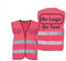 Generic Personalisierbare Warnweste / Sicherheitsweste in verschiedenen Farben | farbig bedruckbar mit Text und / oder Logo | mit Reflex-Leuchtstreifen, Neon Pink, S, 1006889