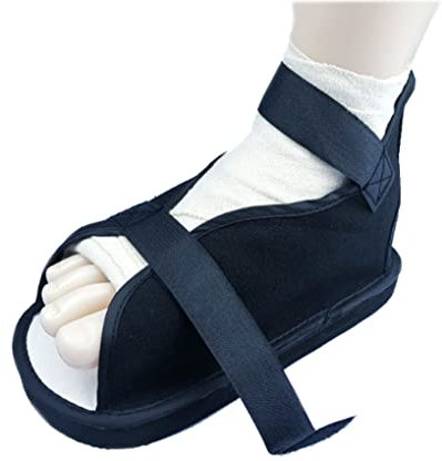 per la frattura del piede in gesso per il delle scarpe post-chirurgia Punta aperta Tacco scarpa stabilizza la frattura ossa scarpa antiscivolo taglia unica per tutti, nero, XL