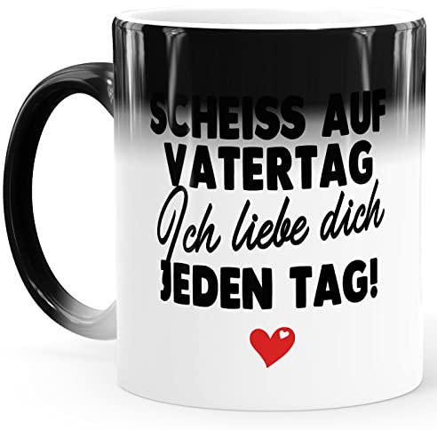SpecialMe® Tazza con cambio di colore per la festa del papà, ti amiamo ogni giorno, divertenti regali per papà e bambini con scritta Ich Magic Magic Magic Tazza
