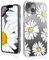 MYBAT PRO Slim Clear Crystal Case for iPhone 14 Plus Case 6.7 inch, Cute Stylish Mood Series for Women Girls Shockproof Non-Yellowing Protective Cover, Bling Diamond Flower Pattern, White Daisy