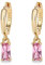 Goldene Ohrringe Damen mit hellrosa Ohrringen, Creolen Gold für Frauen 14K Ohrringe Vergoldet Gold Ohrringe für Mädchen und Männer 2PCS