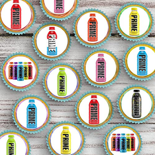 15 Prime Energy Drink Pre-Cut Edible Wafer Paper Cupcake Topper Cake Decoration Birthday Cakes