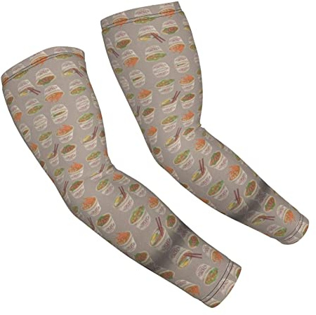 FJAUOQ Egg Cup Noodle Ramen Arm Sleeves For Women Men Uv Sleeve To Cover Arms 1 Pair