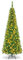 LIFEZEAL Bleistift Weihnachtsbaum, Künstlicher Tannenbaum mit warmweißen LED-Leuchten, Christbaum PVC Nadeln, Kunstbaum mit Klappsystem & Metallständer, Grün (200cm)