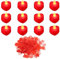 sourcing map Heart Shape LED Candle Flameless Candles, Red Light with Artificial Red Rose Petals for Romantic Night Valentine's Day Anniversary Wedding Birthday, 12 Pack