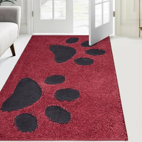 FCSDETAIL Schmutzfangmatte waschbar 84 x 150 cm, Fußmatte Innen, absorbierend Fussmatte, rutschfeste Sauberlaufmatte, wasserdicht Teppich für Hund, Eingang, nasse Pfoten