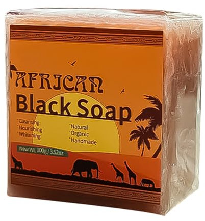 Schwarzafrikanische Seifenstange, Hand- und Körperseife, Feuchtigkeitsspendende, tiefreine Artisan Raw Bathing Black African Seifenstücke für Gesichts- und Körperwäsche Zonewd
